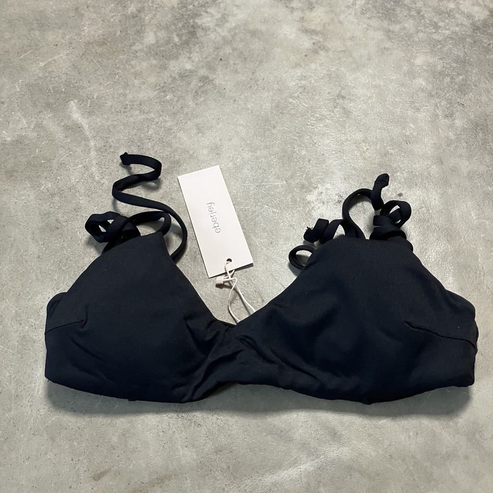 Eberjey Swimwear‎ Womens Size XS Black So Solid Dylan Bikini Top Padded